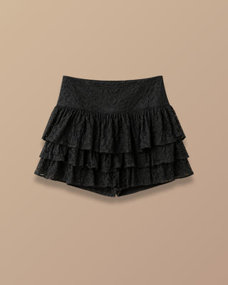 FALDA SHORT NEGRA DE ENCAJE 3 BOLEROS