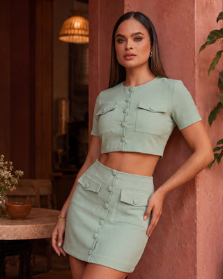 SET FALDA Y BLUSA DE BOTONES