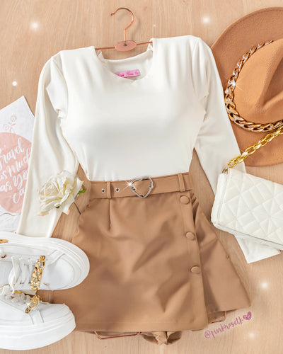 FALDA SHORT TAPA CORREA HEBILLA CORAZON