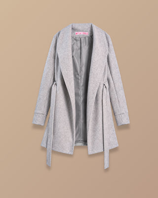 GABAN GRIS DE CUELLO MAXI