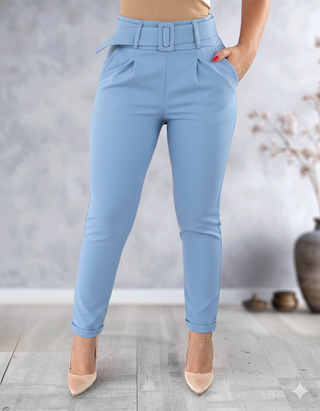 Pantalón Noches de Viena con hebilla forrada