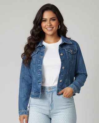 Chaqueta de Jean Azul Oscuro