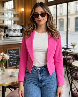 BLAZER FUCSIA TIPO TORERITO CON BOLSILLOS FALSOS