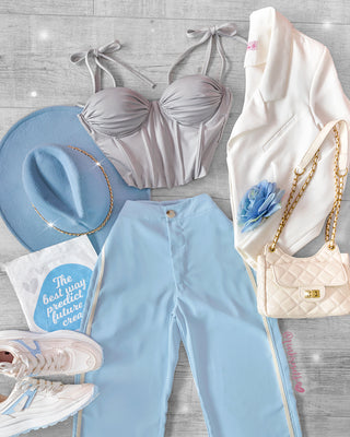 Crop Top Drapeado GRIS