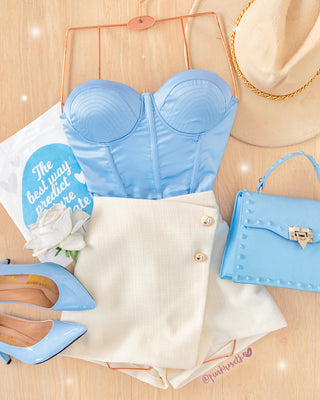 Crop Top Satinado Strapless