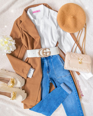 Blue jean tiro alto super skinny