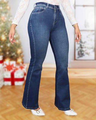 Pantalón Jean Oscuro con Corte Bota Campana