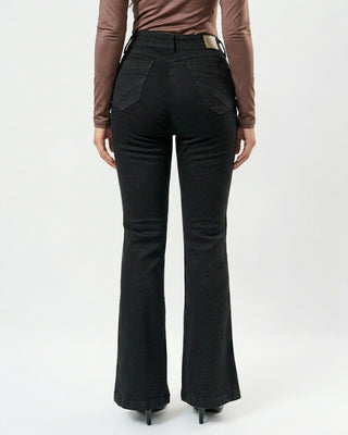 Jean negro Bota Ancha flare