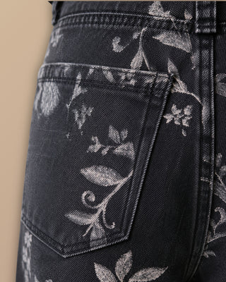JEAN BOTA ANCHA ESTAMPADO DE FLORES