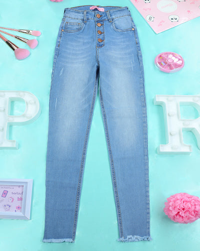 Pantalón blue jean skinny con 5 botones