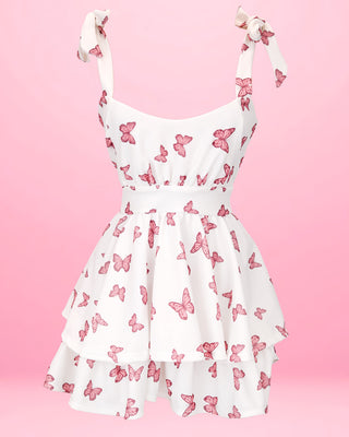 Romper de mariposas con tiras para amarrar