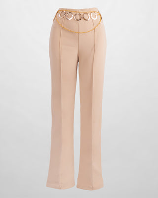 Pantalón Bota Ancha con Cadena Decorativa