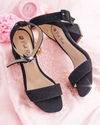 Sandalia Abierta de Gamusa con Tacón Elegante