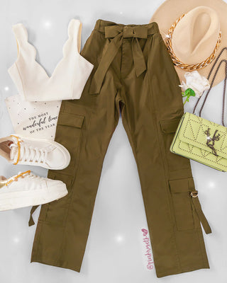 Pantalón verde cargo 4 bolsillos