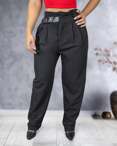 PANTALON PRETINA ENRESORTADA CORREA NEGRA