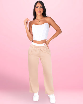 Pantalón Bota Ancha con Doble Pretina
