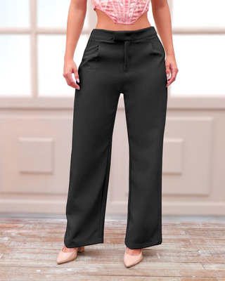 Pantalón bota ancha con prensado lateral