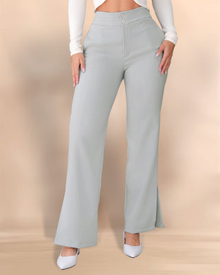 Pantalón Bota Ancha con Abertura y 2 Botones