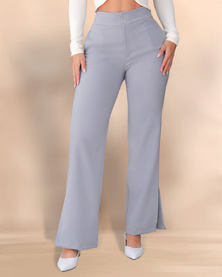Pantalón Bota Ancha con Abertura y 2 Botones