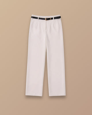PANTALON BLANCO DE PRENSES CON PASADOR Y CORREA NEGRA