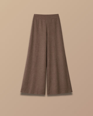 PANTALON CAFE PALAZO CON BOLSILLOS