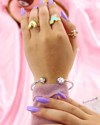 Pulsera aro plateado balines