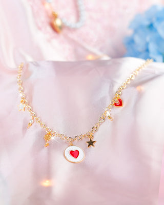 COLLAR DIJE CORAZON ESTRELLA Y LLAVE