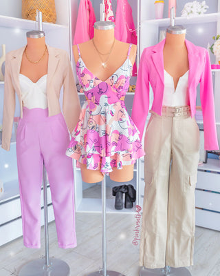 Blazer corto rosado