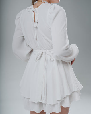 Romper blanco manga larga escote v
