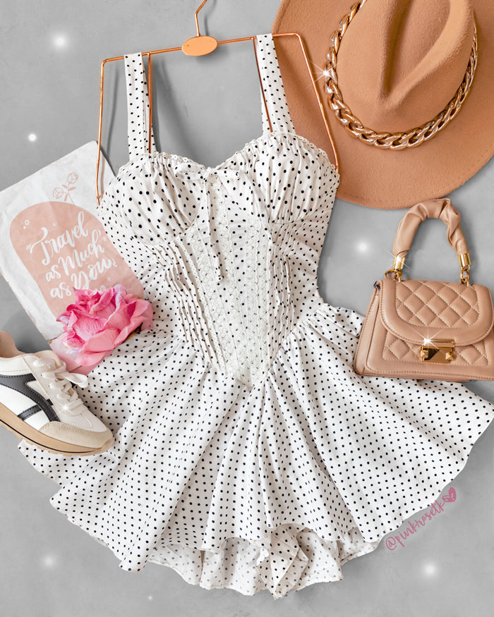 Romper de puntos Y espalda tipo corset