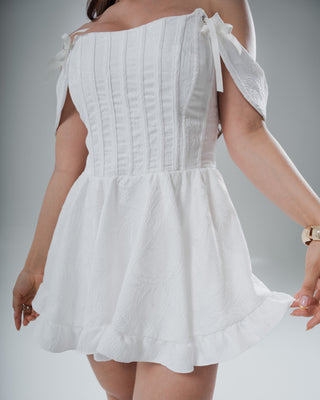 Romper escote cuadrado lineas manga amarrables