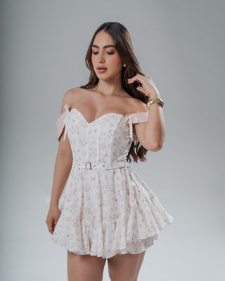 Romper Floral con Tiras y Correa