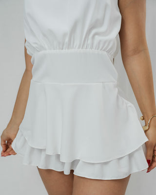 ROMPER BLANCO DE ESPALDA DESCUBIERTA CON CUELLO HALTER