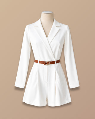 ROMPER BLANCO MANGA LARGA CON CUELLO Y CORREA