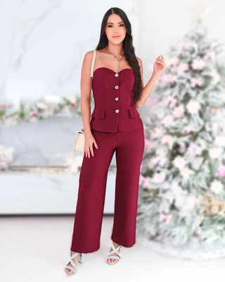 Set de Pantalón y Blusa Strapless