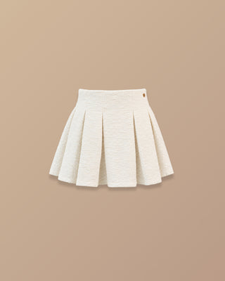 SET BLANCO CHANEL FALDA TABLAS BLUSA BOLSILLOS