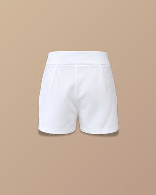 SET BLANCO BLAZER Y FALDA SHORT CON 3 BOTONES FORRADOS