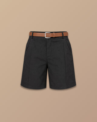 SHORT NEGRO CON CORREA CAFE DELGADA