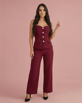 Set de Pantalón y Blusa Strapless