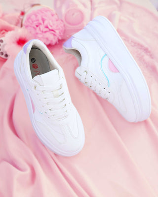 Tenis Muffin Suela Plana con Acabado Lila Posterior