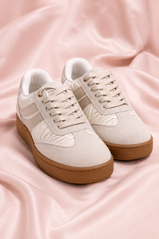 Tenis Gris Drapeados con Suela Palana — Pink Rose