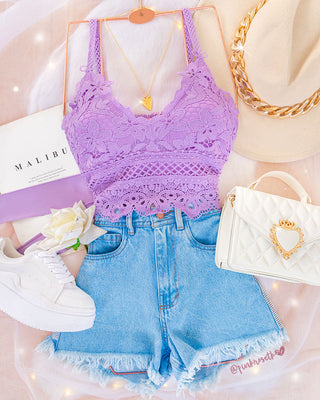 Short de blue jean con apliques de brillantes
