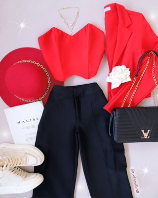 Blazer corto rojo