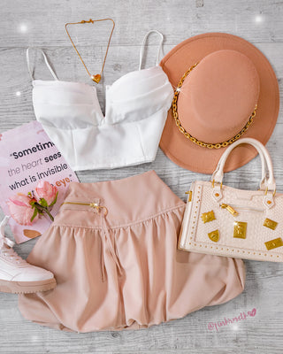 Crop Top Escote V Drapeado