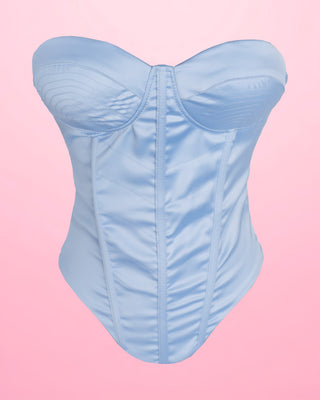 Crop Top Satinado Strapless