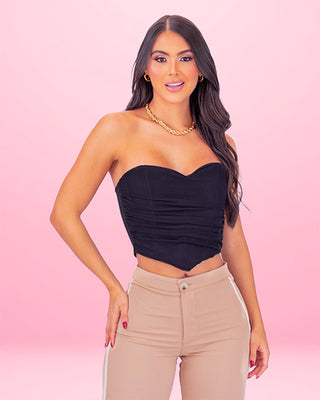 Crop Top Moderno Con Efecto Drapeado