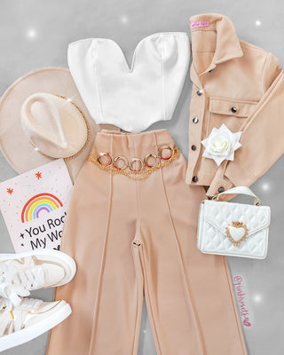Crop Top Blanco Con Escote De Corazón