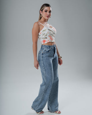 Jean sencillo claro de bota ancha