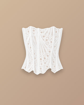 CROP TOP BLANCO TIPO OJALILLO STRAPLLE DE MORITAS