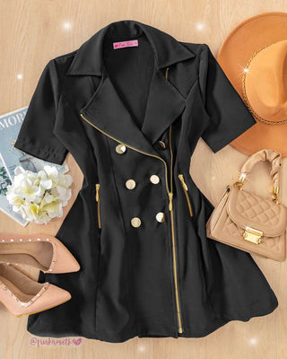 VESTIDO NEGRO CON BOTONES